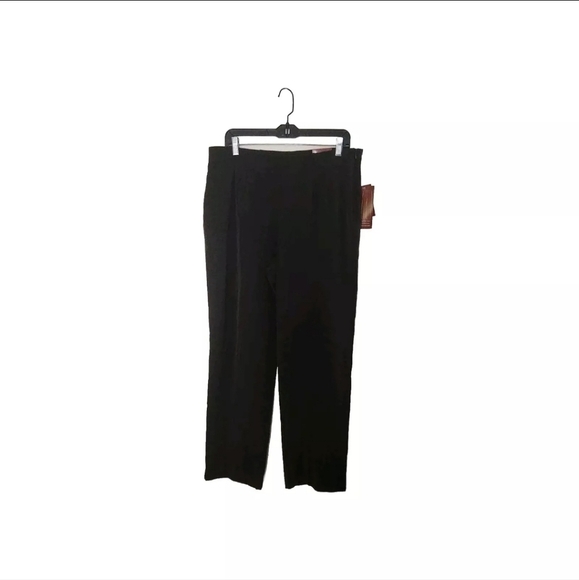 JM Collection | Dark Brown High-waist Straight Leg Stretch Pants Size 14P B27#5 - Picture 2 of 7